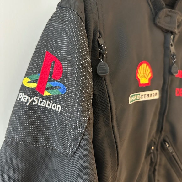 Vintage 90s Ducati Dainese PlayStation Detroit Racing Motorcycle Black Jacket - Picture 2 of 7